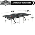 thumbnail image 3 of Hall of Games Official Size Ping Pong Table Tennis Table, Space Saving No Assembly Design with Accessories, Black/White, 3 of 8