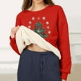 thumbnail image 4 of Women's Plus Size Christmas Printed Sweatshirt Long Sleeve Round Neck Fleece Lined Warm Holiday Party Wear Casual Pullover, 4 of 6