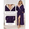 thumbnail image 4 of Robes for Women, PUTUO Hooded Womens Robes, Plush Soft Fluffy Long Robe, Comfy Spa Nightgown Housecoat with Side Pocket, Winter Warm Sleepwear Gift for Women, 4 of 9