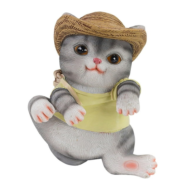 Macetas con figuras de animales trepadores, jarrones, decoración para acuarios, maceteros decorativos Gato