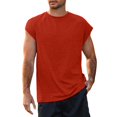 thumbnail image 5 of Blekii Men's Muscle Tank Top Workout Gym Athletic T Shirt Casual Cap Sleeve Summer Top Red L, 5 of 10