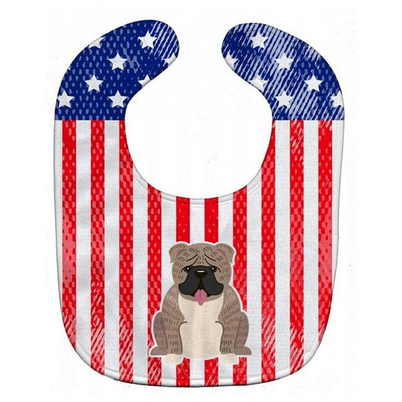 Carolines Treasures BB3121BIB Patriotic USA English Bulldog Grey Brindle Baby Bib