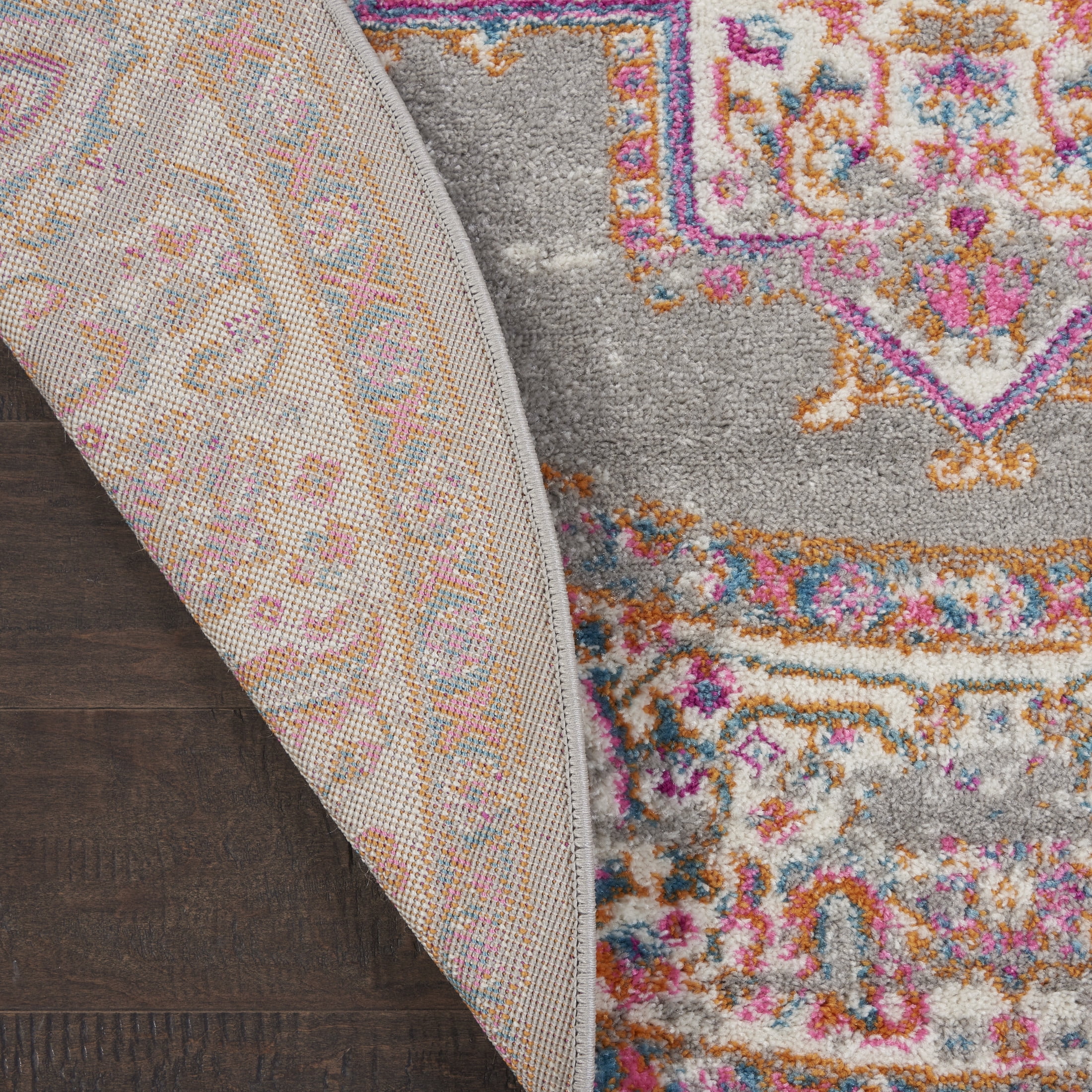 Nourison Passion Bohemian Grey 5'3" x round Area Rug, (5 Round)