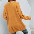 thumbnail image 6 of Virmaxy Women's Fuzzy Fleece Open Front Long Cardigan Sweater Solid Shawl Neck Long Sleeve Coat with Pocket Trendy Faux Fur Fall Winter Winter Plush Outwear Sweater Yellow XS, 6 of 8