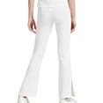 thumbnail image 4 of Girls Split Flare Pants Solid Color High Waist Stretchy Yoga Trousers Kids Casual Slim Comfy Long Pants White 5-6 Years, 4 of 7