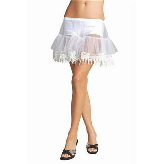 RG Costumes 65405 15 in. Petticoat with Tear ice drop lace - White