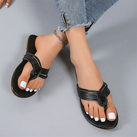 

Zedker Womens Slippers Ladies Slippers Women s Leisure Holiday Cross Strap Flip Flops Flat Bottom Outer Beach Slippers Clearance