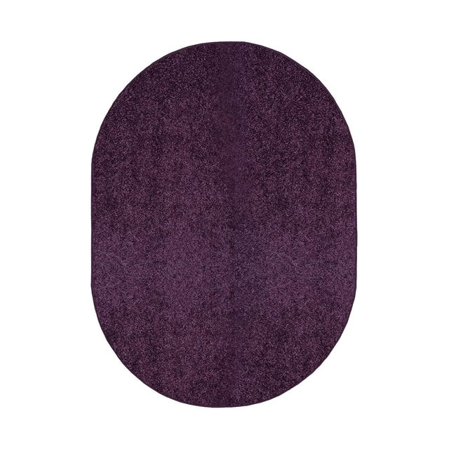 Ambiant Galaxy Way Solid Color Area Rugs Purple - 5' x 7' Oval