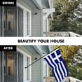 thumbnail image 3 of G128 Combo Pack: 6 Feet Tangle Free Spinning Flagpole (Black) Greece Greek Flag 3x5 ft Printed 150D Brass Grommets (Flag Included) Aluminum Flag Pole, 3 of 9