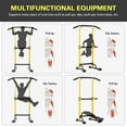 thumbnail image 6 of SogesPower Power Tower Dip Station 65"~83"H Adjustable Pull up Bar for Home Gym Strength Training Fitness Excercise Equipment, Yellow, 6 of 8