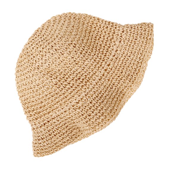 OUNONA  Girls Bucket Hat Cute Hats Crochet Knit for Women Sun Miss Beige