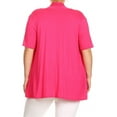 thumbnail image 4 of Moa Collection Women's Plus Size Short Sleeves Draped Open Front Casual Solid Cardigan, 4 of 5