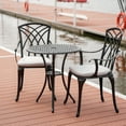 thumbnail image 5 of Withniture 3 Piece Patio Bistro Set with Cushions, Outdoor Bistro Table and Chairs Set of 2 with Umbrella Holes for Garden Porch Pools, 5 of 8