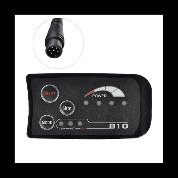6PIN 48V S810 E-Bike Medidor de Pantalla LED IP65 UART para Bicicleta EléCtrica Medidor de Bicicleta EléCtrica