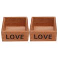 thumbnail image 1 of 2 Pcs Wooden Square Succulents Box Rustic Wooden Box Storage Organizer Craft Box Plant Flower Bed Pot Box Garden Pot Ho, 1 of 8