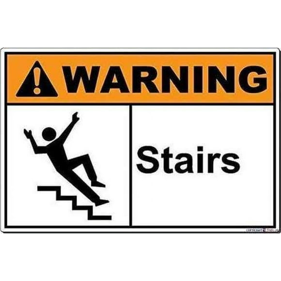 Size: 16" x 12" Indication Warning Sign : Stairs Wall Art New Metal tin Sign