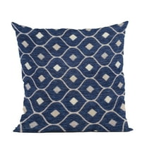 Plutus Brands Navy Beige Nautical Dot Dots Luxury Throw Pillow