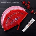 thumbnail image 4 of Tizuqe Flamenco Performances, Double Pattern Handheld Spanish Dancing Fan with Flower Artwork Silk Folding Fan, 4 of 13