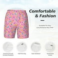 thumbnail image 5 of Lsque Mens Swim Trunks Pink Donut Pattern - Bathing Suit Compression Liner - Beach Swim Shorts Swimwear - (S-3XL) - Stretch Quick Dry -Medium, 5 of 9