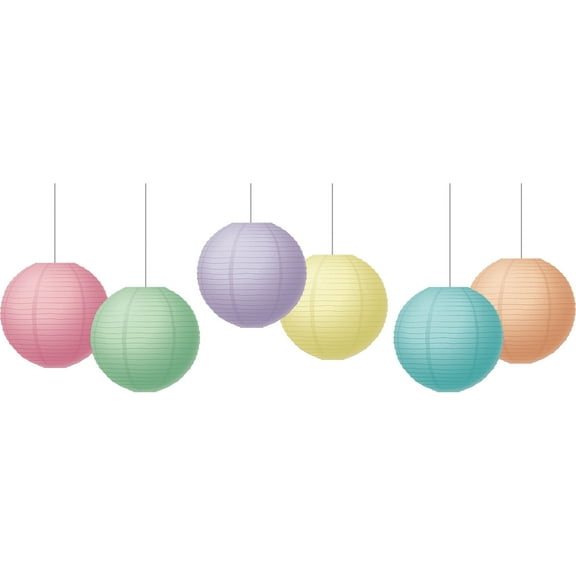 Teacher Created Resources Pastel Pop 8" Hanging Paper Lanterns, Pack of 6