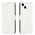 thumbnail image 2 of Dteck Wallet Case for iPhone 14 Argyle Pattern Leather Purse Case with Card Slots Kickstand Magnetic Closure Shockproof Case for iPhone 14,White, 2 of 6