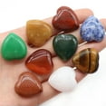 thumbnail image 4 of 22mm*25mm Natural Mixed Gemstones Heart Cabochon CAB Flatback Reiki Chakra Beads, 4 of 9