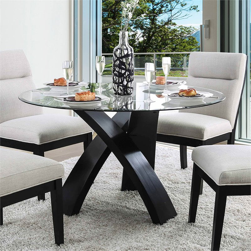 Piece Round Glass Top Dining Set, Round Glass Top Dining Table Sets