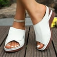 thumbnail image 2 of Mostsola Womens Platform Sandals Peep Toe Slip on Slippers Summer Trendy Slides Wedges Heels, 2 of 8