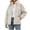 04-White, variant on Diufon Women's Fuzzy Fleece Coats Full Zip Stand Collar Long Sleeve Fall Winter Warm Outwear Jacket with Pockets