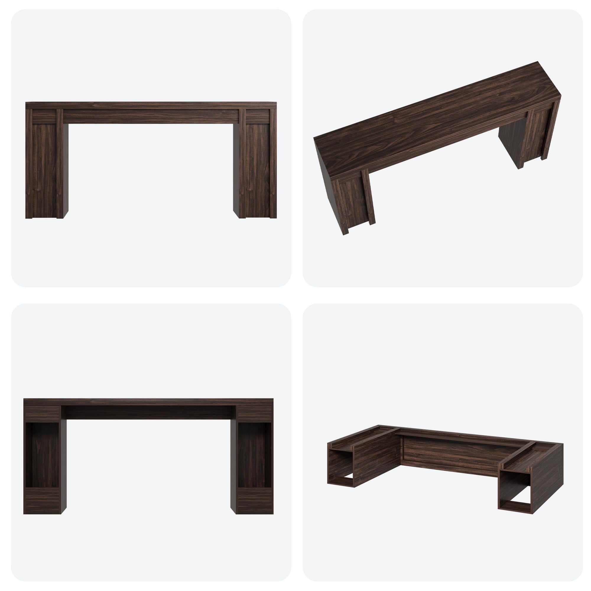 Soonbuy 70" Extra-Long Wood Console Table, Rustic Farmhouse Sofa Table for Behind Couch, Sturdy Versatile Display Entryway Table for Foyer Hallway Living Room