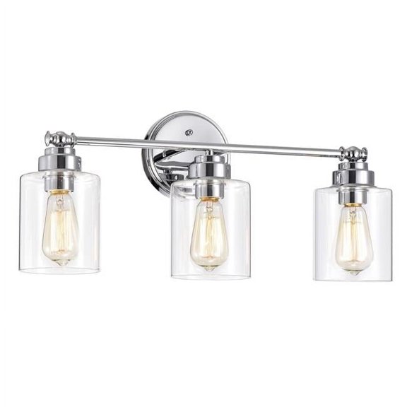 CHLOE Karson Transitional 3 Light Chrome Bath Vanity Fixture 23" Wide