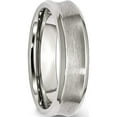 thumbnail image 4 of Stainless Steel Brushed/Polished Concave 6mm Beveled Edge Band (Size 10.5) Made In China sr89-10.5, 4 of 5