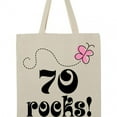 thumbnail image 4 of Inktastic 70th Birthday 70 Rocks Gift Tote Bag, 4 of 5