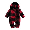 thumbnail image 2 of Agkizg Baby Hooded Onesie Fleece Lined Footed Romper with Zipper for Boys Girls Warm Winter Pants, Sizes 6-9 Months, 2 of 6