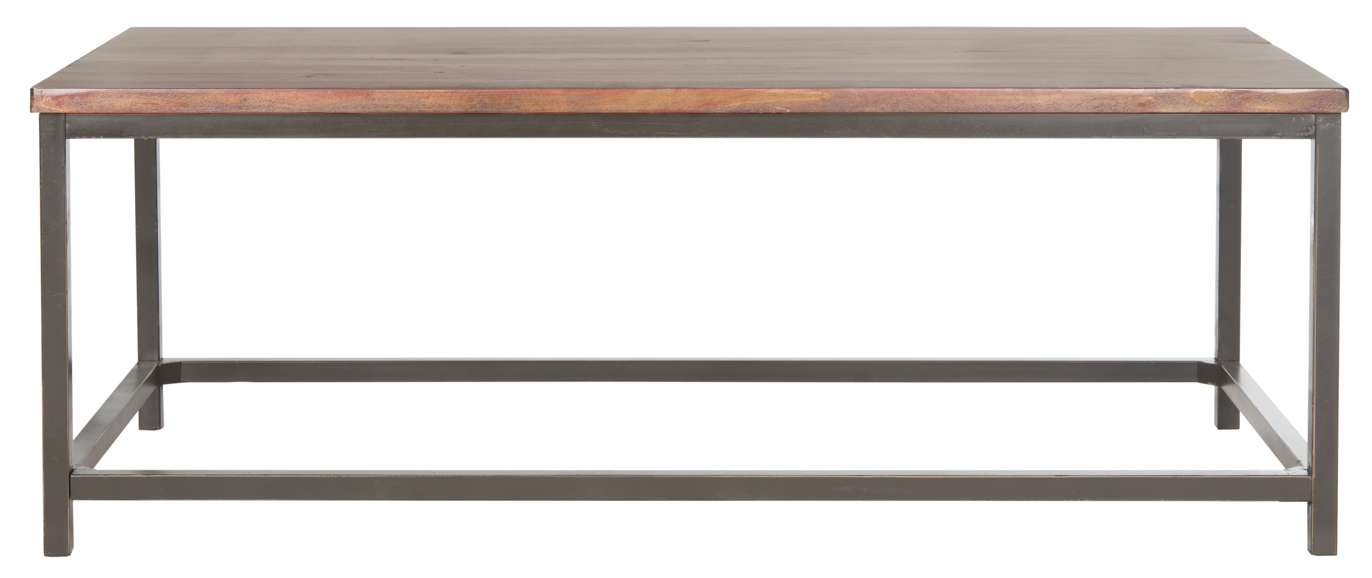 SAFAVIEH Alec Industrial Rustic Coffee Table, Distressed Red