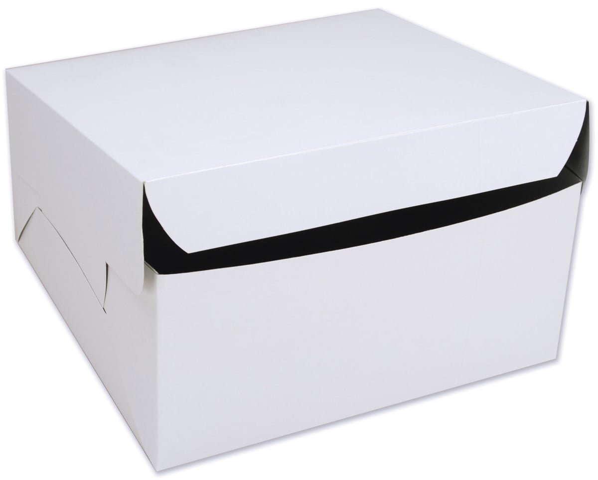 White Cake Box 12 Inch With Removable Lid Pack Quantity 1
