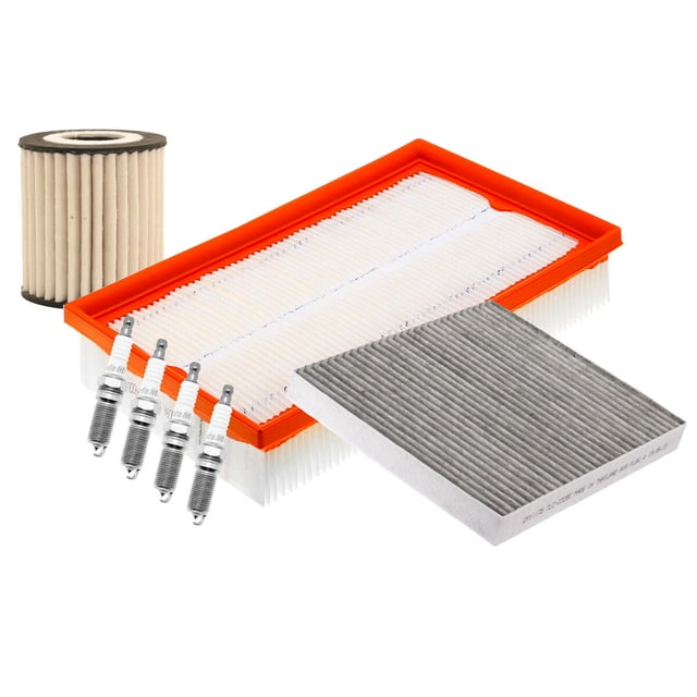 Kit De Bujías Iridio, Filtro De Aire, Filtro Para Aceite Sintético Y Filtro De Cabina 7 PIEZAS Afinación Sin Aceite Compatible con 6 2009 A 2011 Mazda L4 2.5L