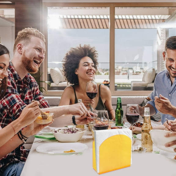 PAMINGONO 1Pcs Clear Napkin Holder Orange Acrylic Tissue Storage for Bathroom and Kitchen