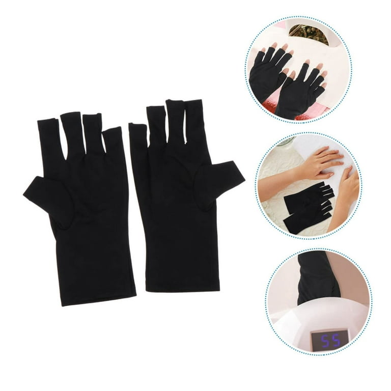 Manicure UV Gloves 4 Pairs Nail Gloves Guantes Para El Sol De Mujer LED  Gloves UV Gloves Half Finger Gloves Fingerless UV Gloves Gel Gloves for  Gloves