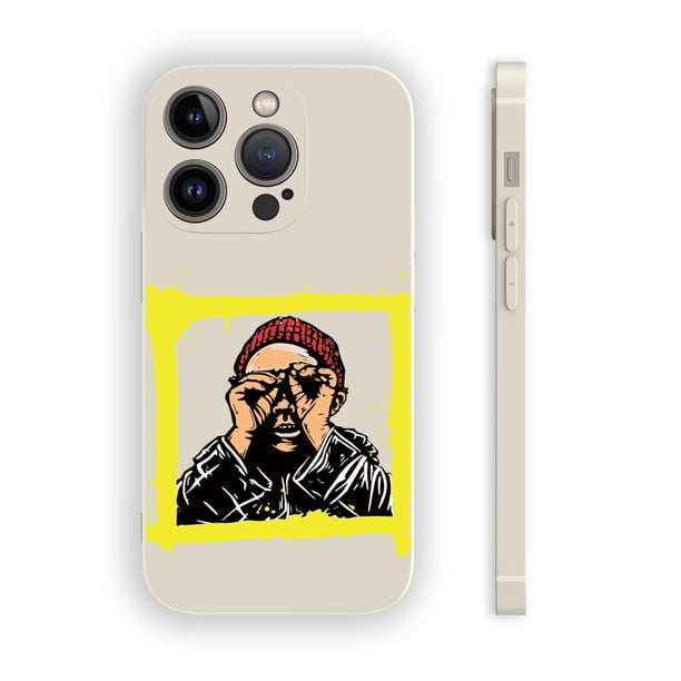 Destaca entre la multitud con una llamativa cubierta de teléfono plateada mate con diseño de dibujos animados - Compatible con iPhone 15 Pro Max 14 13 12 Pro 11