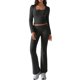 thumbnail image 3 of Conjuntos de Salón para Mujer, Conjuntos Casuales Y2K de 2 Piezas, Tops Cortos de Corta, Pantalones Acampanados con Pliegues y Chándales. Gris Oscuro L, 3 of 9