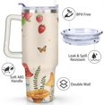 thumbnail image 3 of 40oz Colorful Botanical Mushroom Stainless Steel Flip Straw Tumbler Spill Proof Travel Cup Double Wall Vacuum Insulated Coffee Mug with Top Handle, 3 of 6