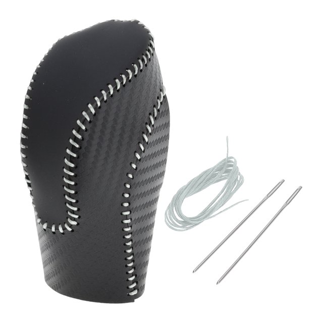 Cubierta de pomo de cambio de marcha antideslizante Unique Bargains para Subaru Forester 2018-2023, fibra de carbono negra y cuero sintético gris