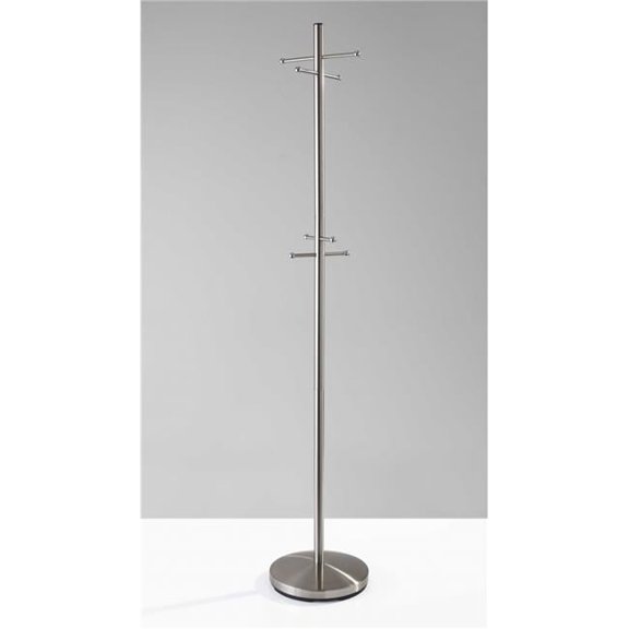 13 x 67 in. Brushed Steel Coat Rack