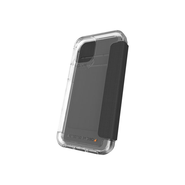 Gear4 Wembley - Étui Rabattable pour Cellulaire - D3O, Plastique Recyclé - Transparent - pour Apple iPhone 12, 12 Pro