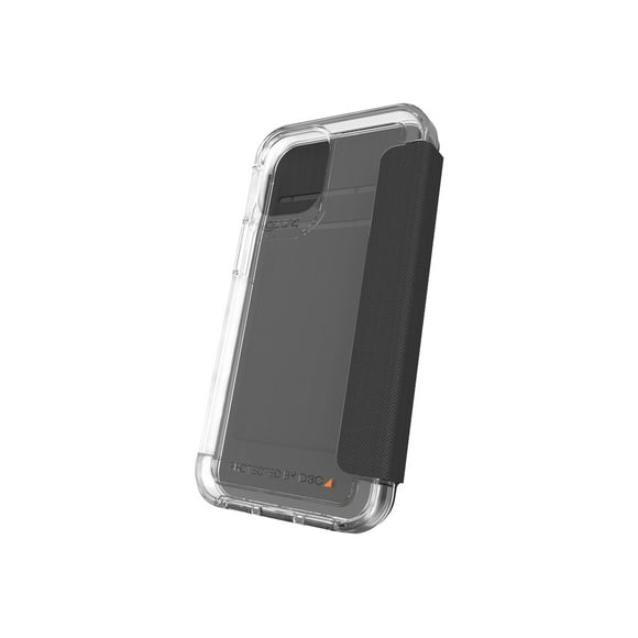 Gear4 Wembley - Flip cover for cell phone - D3O, recycled plastic - clear - for Apple iPhone 12, 12 Pro