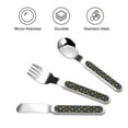 thumbnail image 3 of Salouo Colorful Paw Pattern 3 Pieces Toddler Utensils, Kids Silverware Set Stainless Steel Utensils for Kids Children Safe Spoons Forks & Knife Dishwasher Safe, 3 of 8