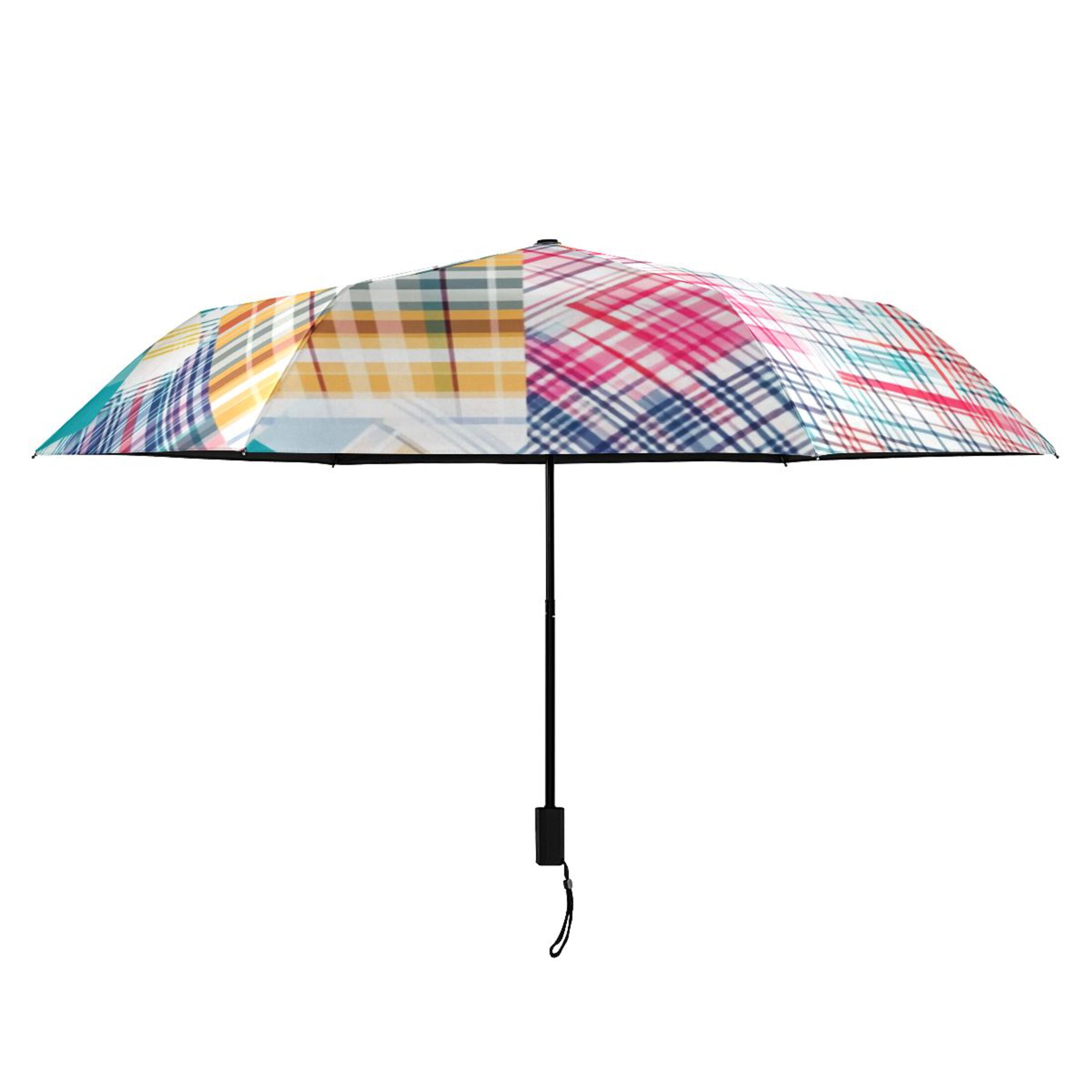 ALAZA Checkered Grid Pattern-a1 UPF 50+ Compact Folding Umbrella for Rain Travel Umbrella Packable