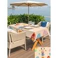 thumbnail image 4 of Outdoor Tablecloth with Umbrella Hole and Zipper, Spring Easter Rectangle Table Cloth 60x84 Inch Waterproof Tablecloth, Bunny Colorful Eggs Floral Beige Picnic Table Cover for Patio Camping, 4 of 7