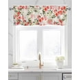 thumbnail image 2 of Farmhouse Flower Linen Curtain Valance for Bedroom/Bathroom/Kitchen/Office/Living/Dining Room Windows,Traditional Ink Painting Red Sage Leaf Pocket Topper Drapes Decorative Cafe Drapery Panel 42x12, 2 of 6